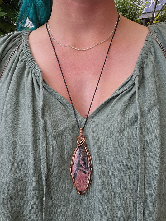 Rhodonite and Copper Necklace