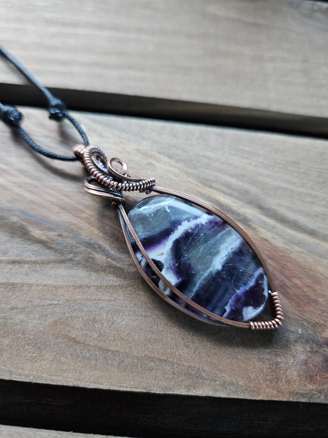 Rainbow Fluorite and Copper Necklace