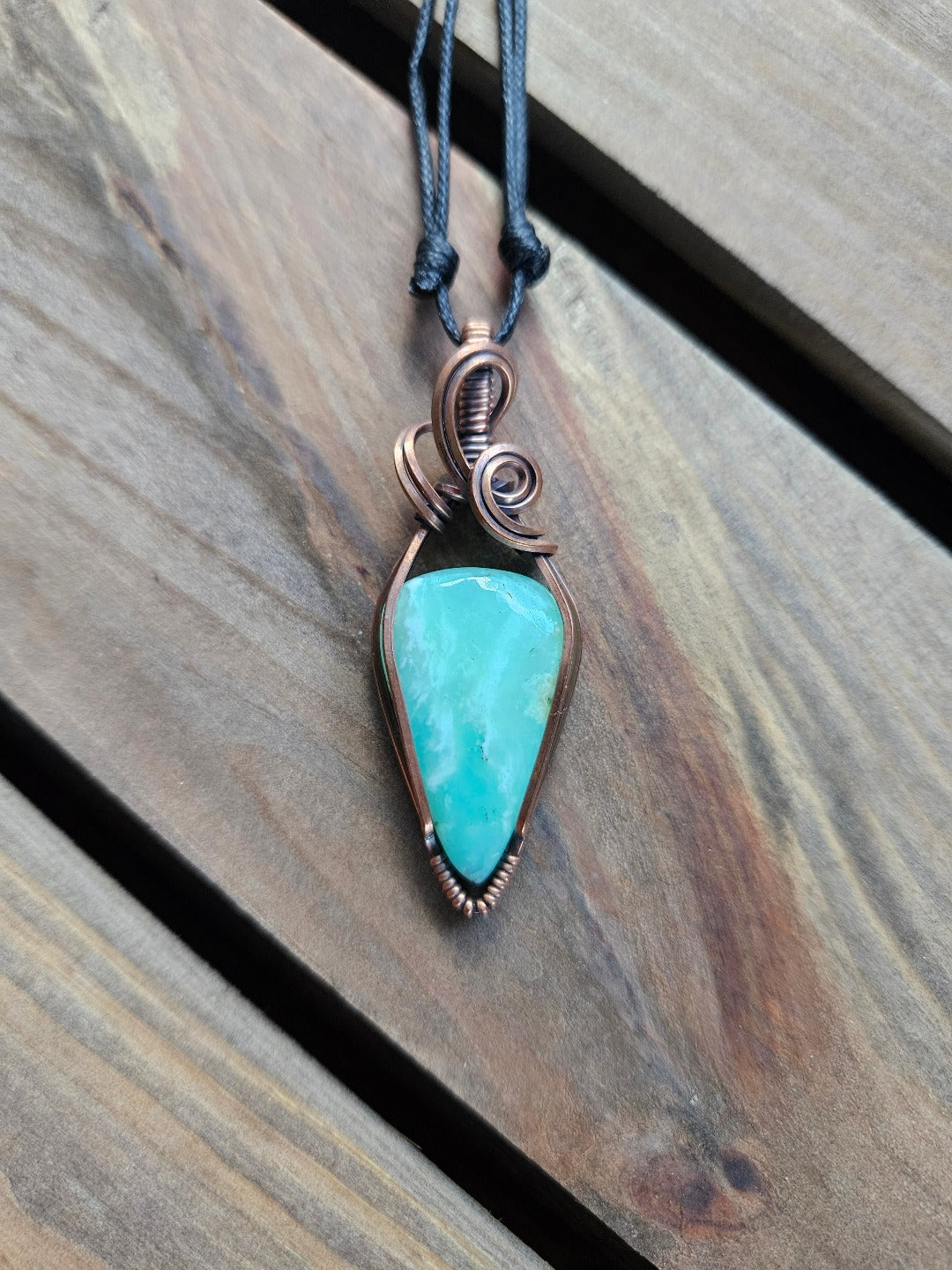 Chrysoprase and Copper Necklace