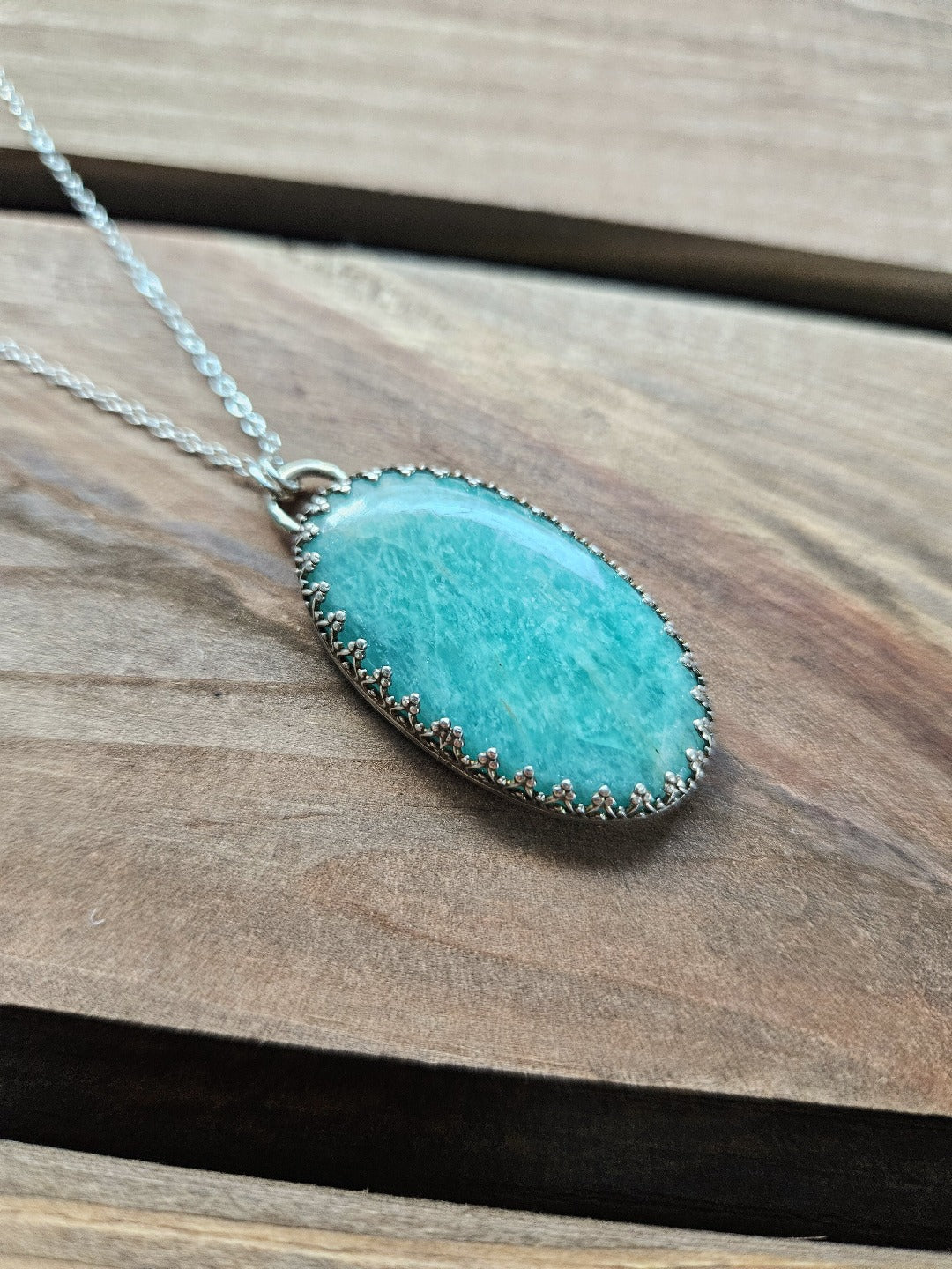 Amazonite and Sterling Silver Necklace