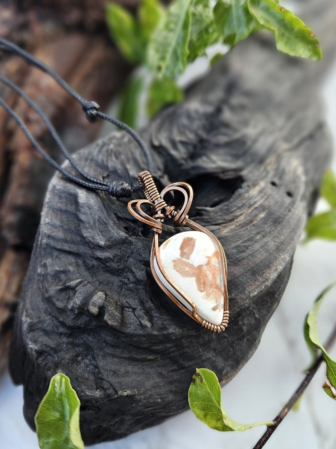 Scolecite and Copper Necklace