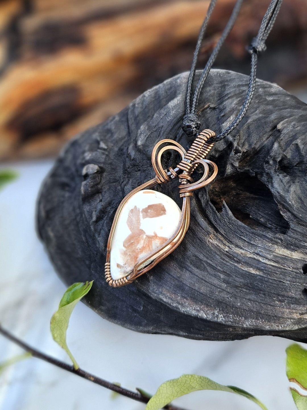 Scolecite and Copper Necklace