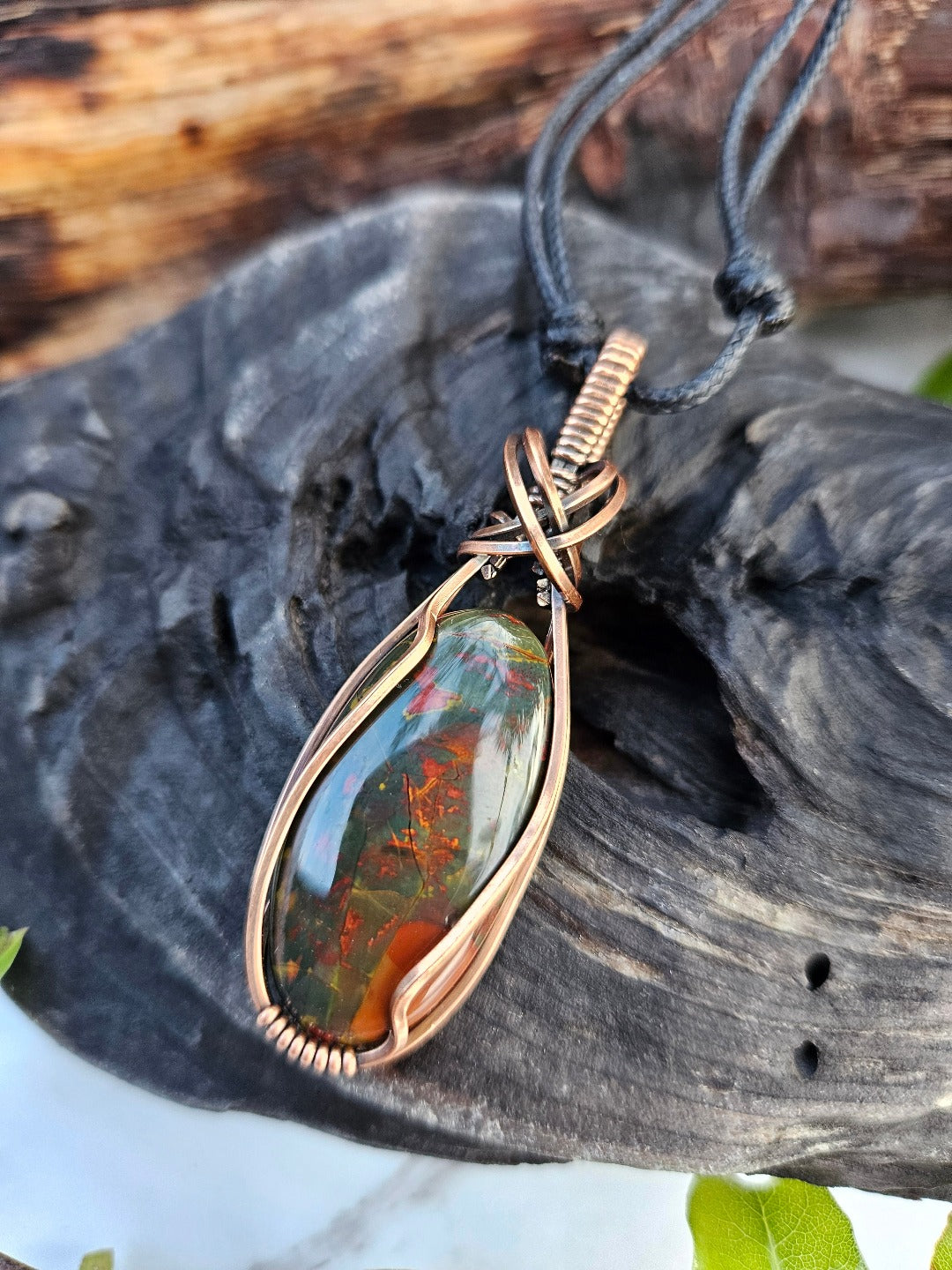 Bloodstone and Copper Necklace