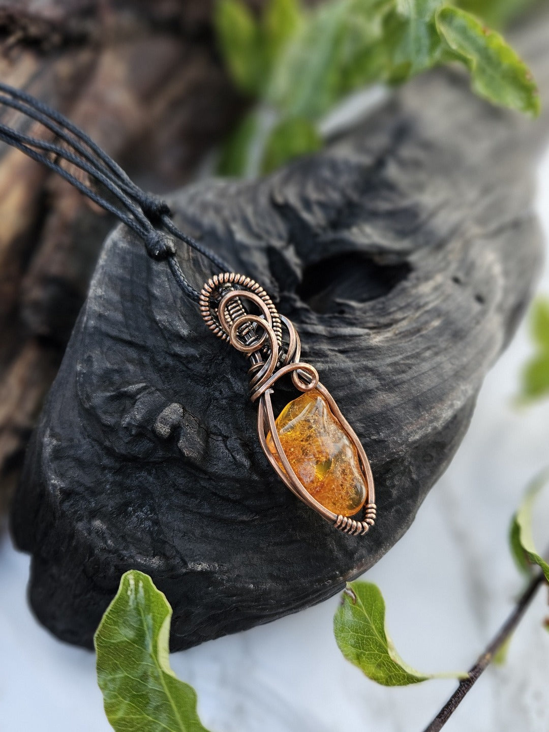 Amber and Copper Necklace