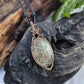 Green Fluorite and Copper Fern Necklace