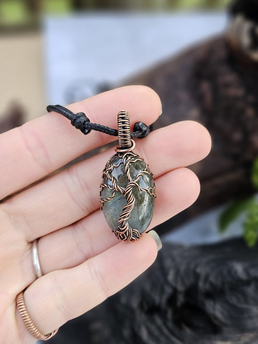 Labradorite and Copper Tree Of Life Necklace