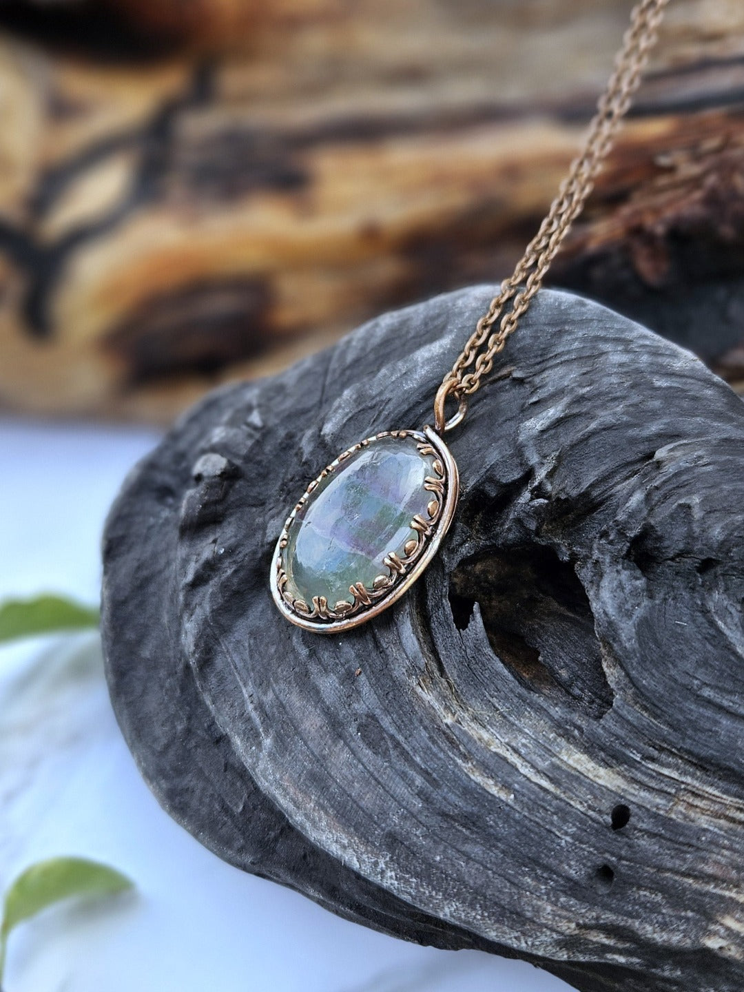 Rainbow Fluorite and Copper Necklace