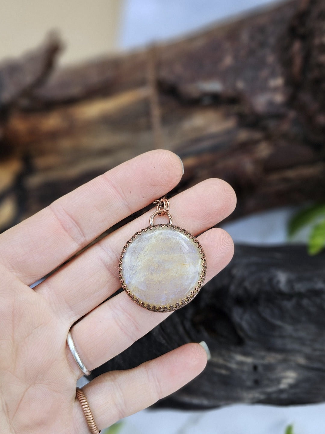 African Moonstone and Copper Necklace