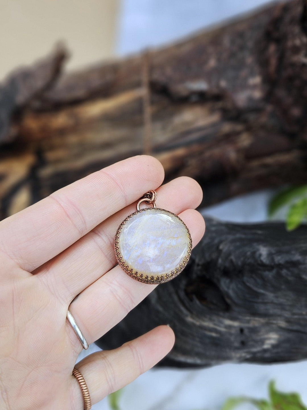 African Moonstone and Copper Necklace