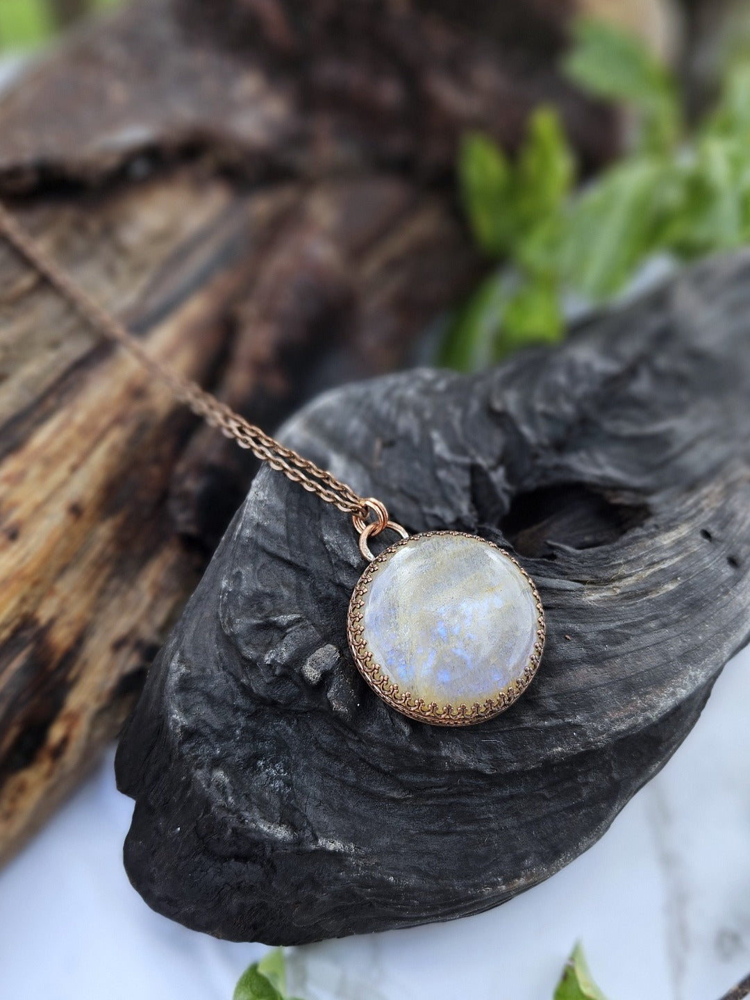 African Moonstone and Copper Necklace