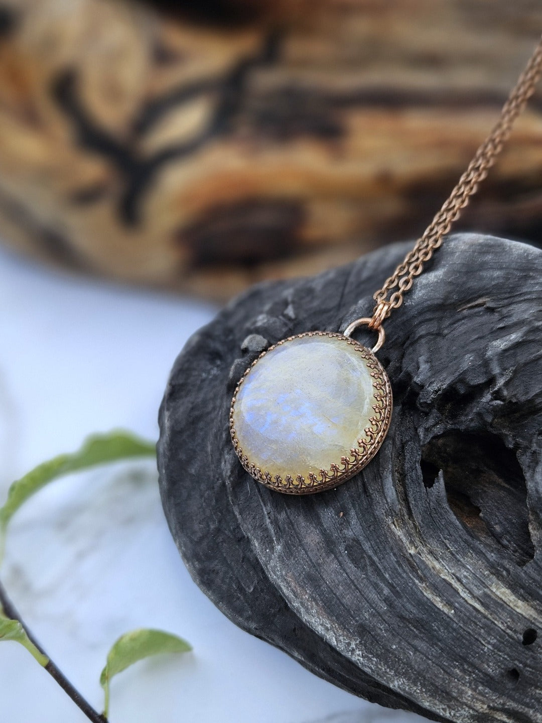 African Moonstone and Copper Necklace