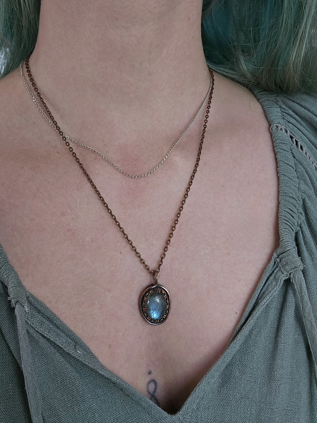 Labradorite and Copper Necklace