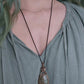 Green Fluorite and Copper Fern Necklace