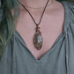 Green Fluorite and Copper Fern Necklace