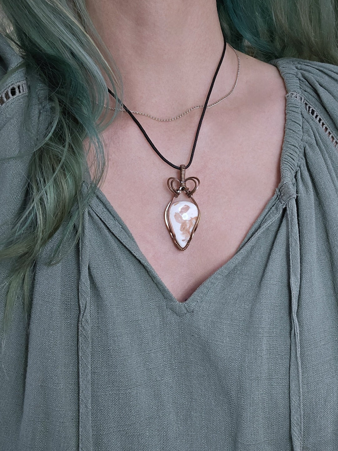 Scolecite and Copper Necklace