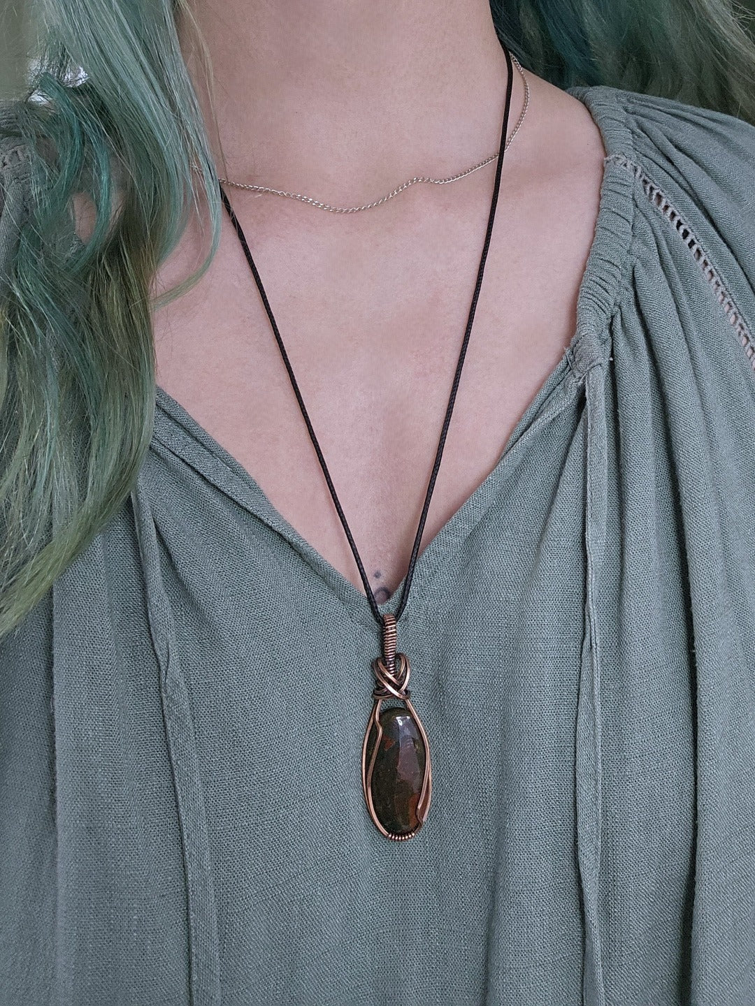 Bloodstone and Copper Necklace