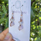 Rainbow Moonstone and Kunzite Copper Earrings