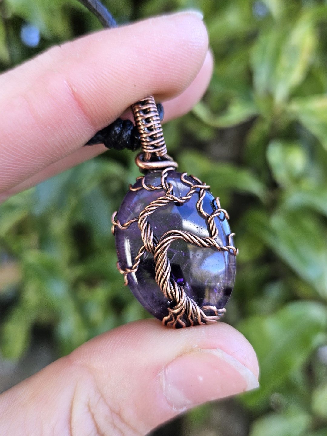 Amethyst and Copper Tree Necklace