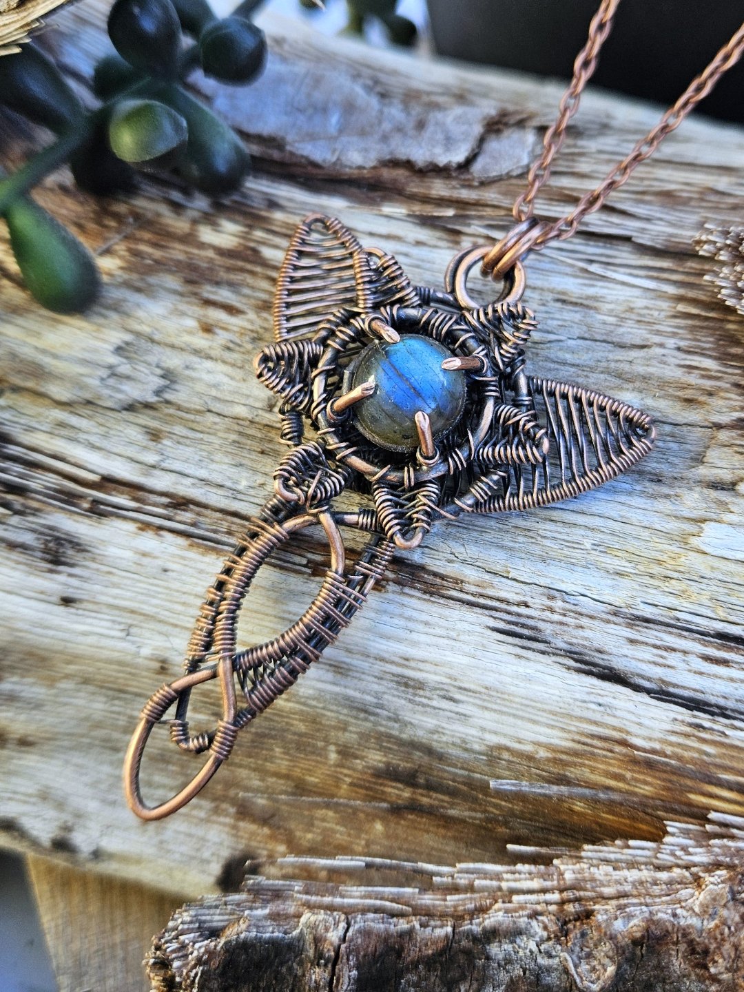 Labradorite and Copper 'Dwarven Star' Necklace