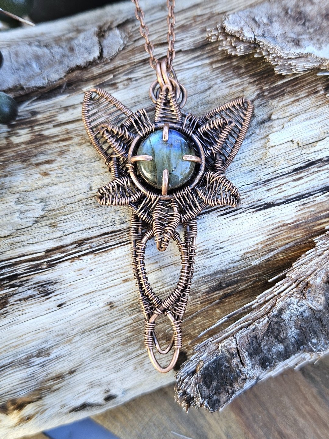 Labradorite and Copper 'Dwarven Star' Necklace