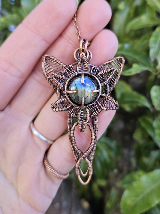 Labradorite and Copper 'Dwarven Star' Necklace