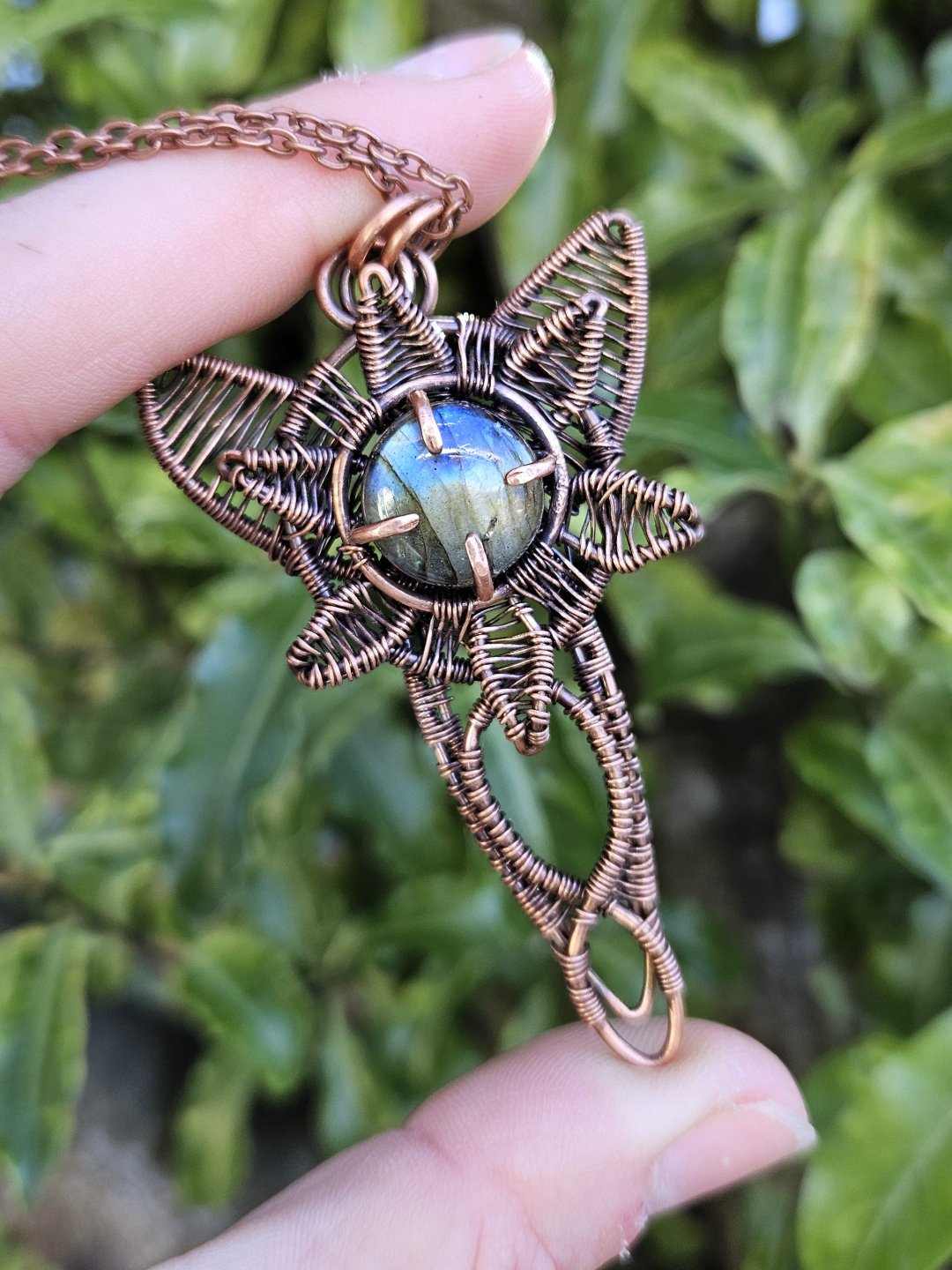 Labradorite and Copper 'Dwarven Star' Necklace