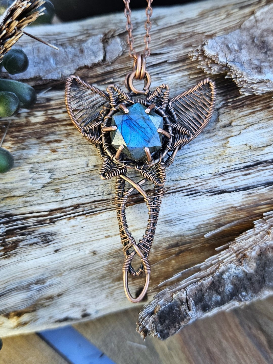 Labradorite and Copper 'Dwarven Star' Necklace