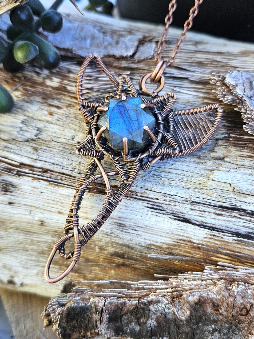 Labradorite and Copper 'Dwarven Star' Necklace