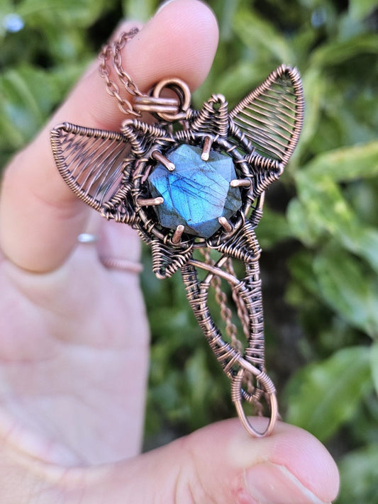 Labradorite and Copper 'Dwarven Star' Necklace