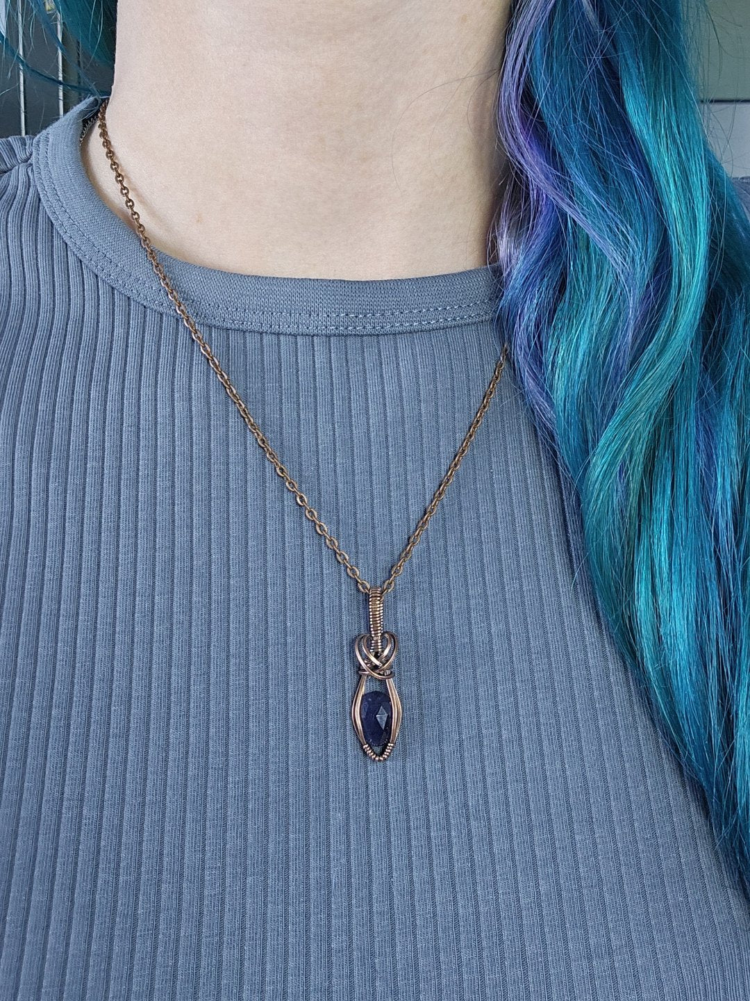 Iolite and Copper Necklace