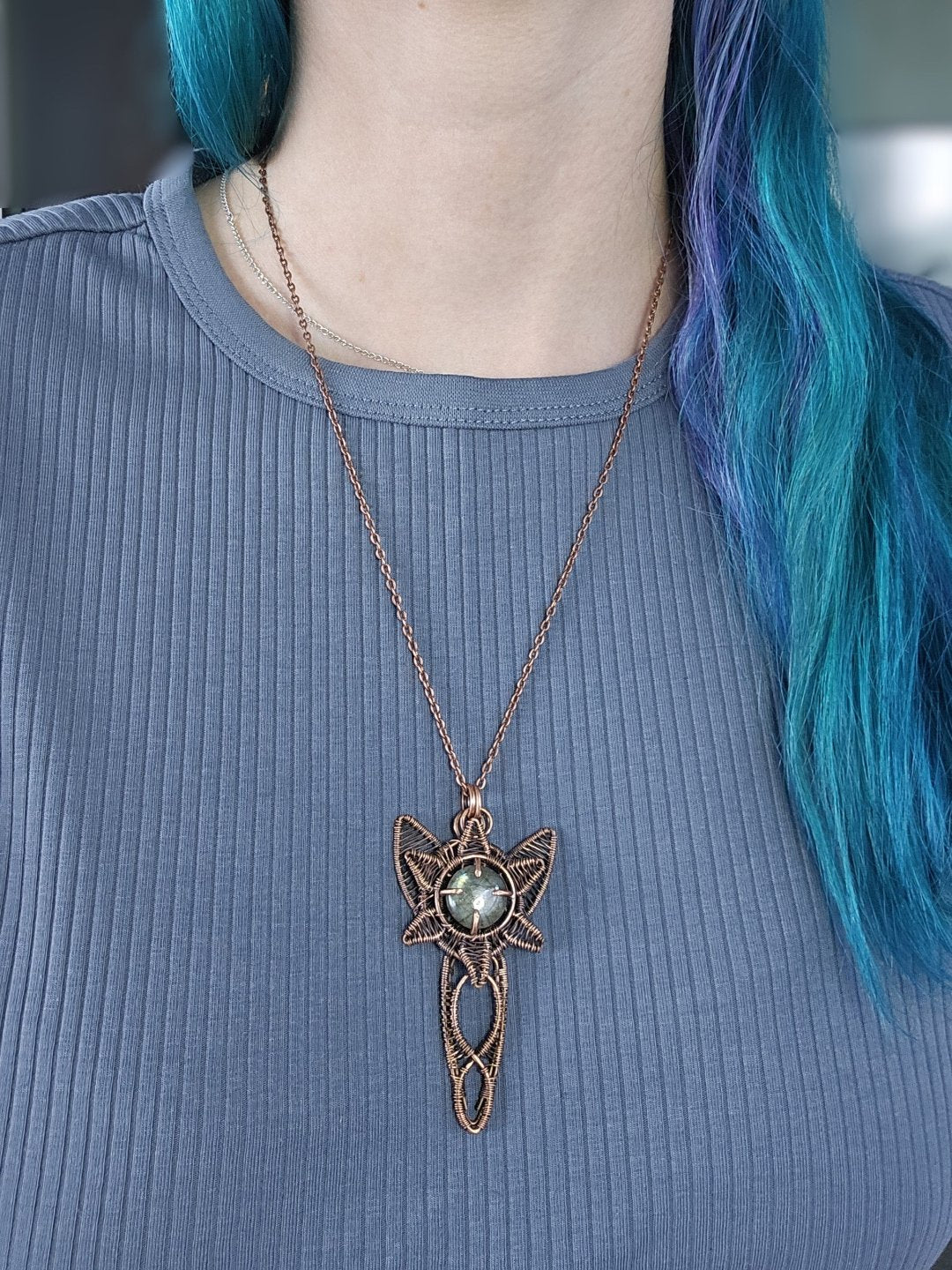 Labradorite and Copper 'Dwarven Star' Necklace