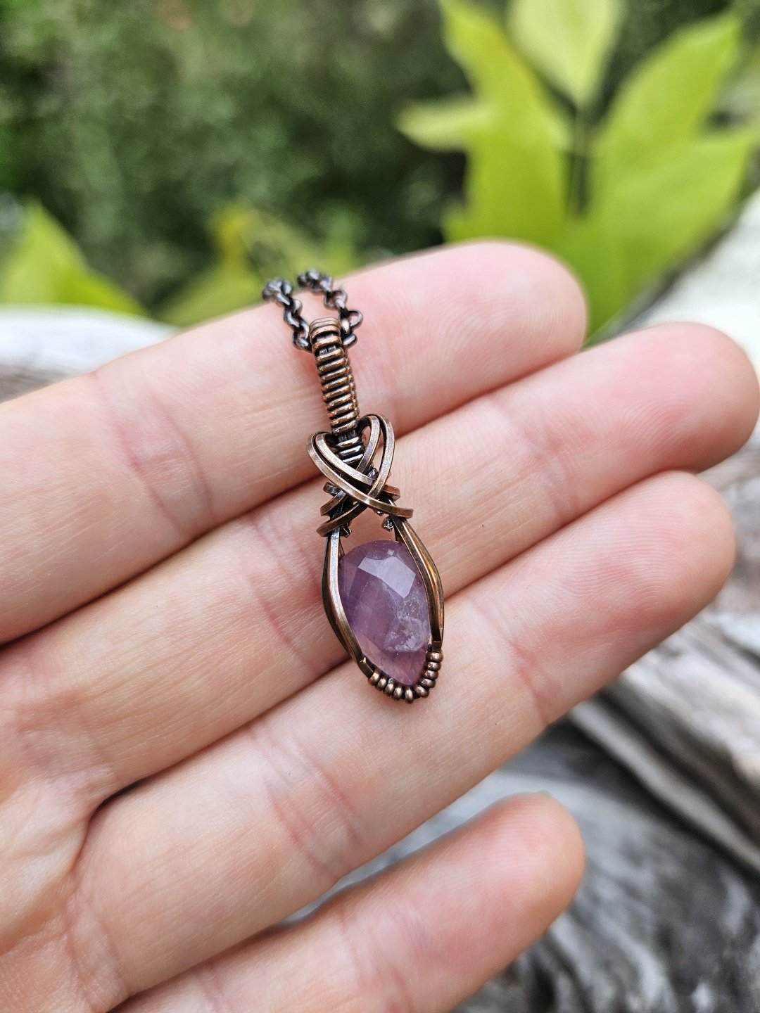 Amethyst and Copper Necklace