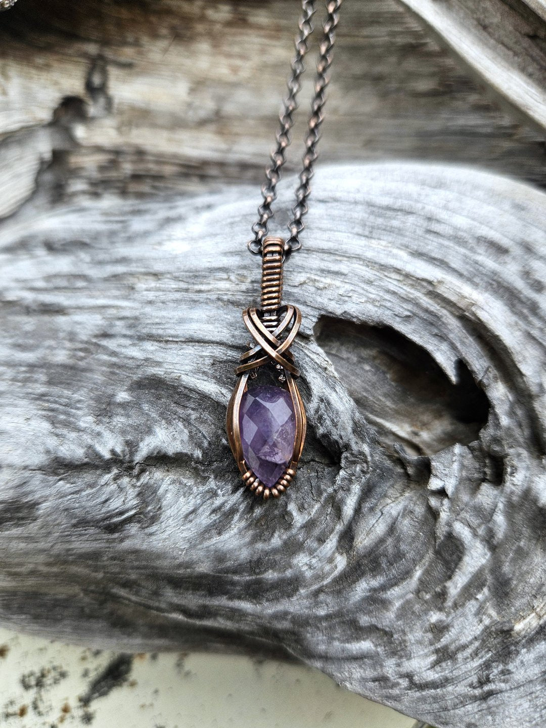 Amethyst and Copper Necklace