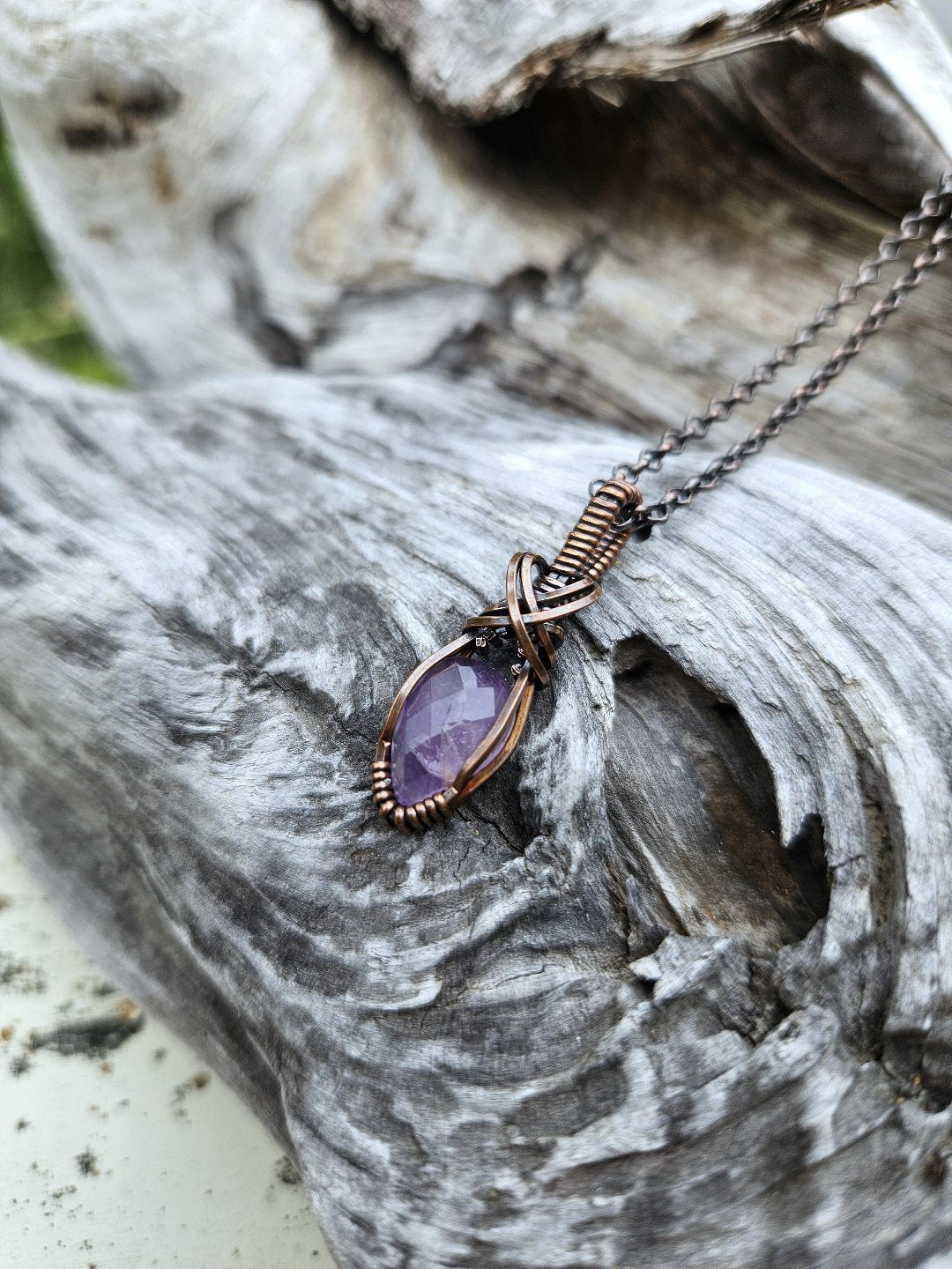 Amethyst and Copper Necklace