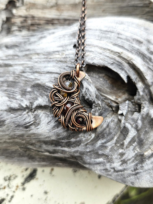 Mini Chaos Moon Necklace - Autumn