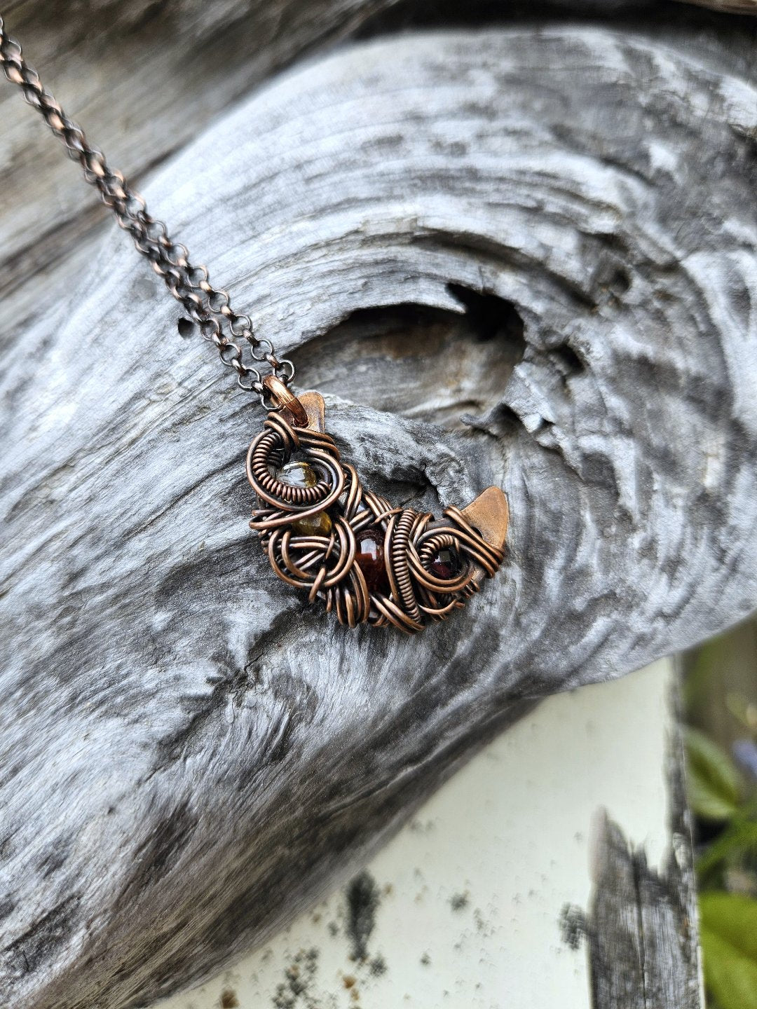 Mini Chaos Moon Necklace - Autumn