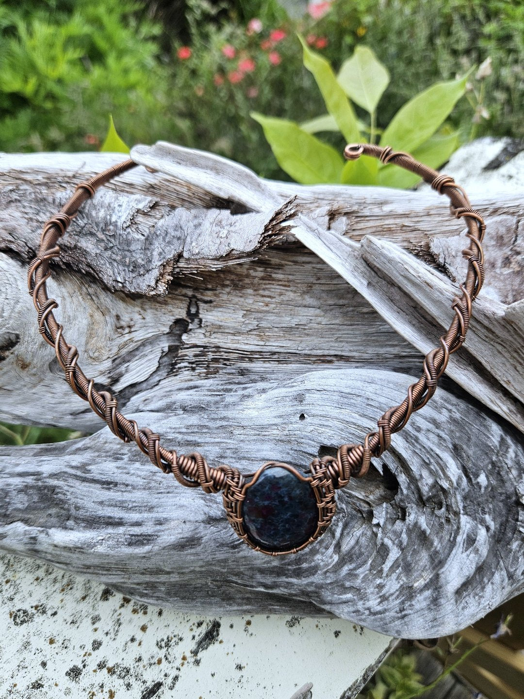 Ruby Kyanite and Copper Collar