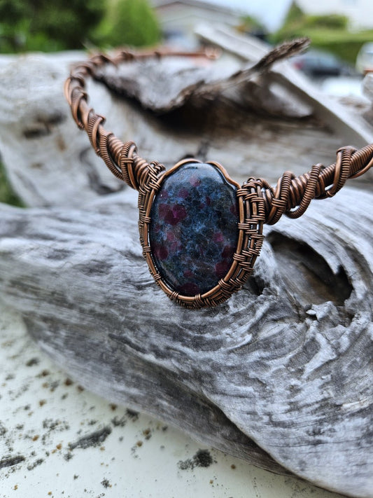 Ruby Kyanite and Copper Collar