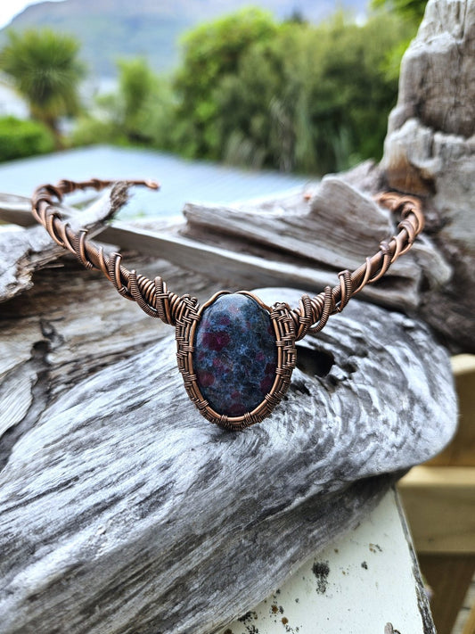 Ruby Kyanite and Copper Collar