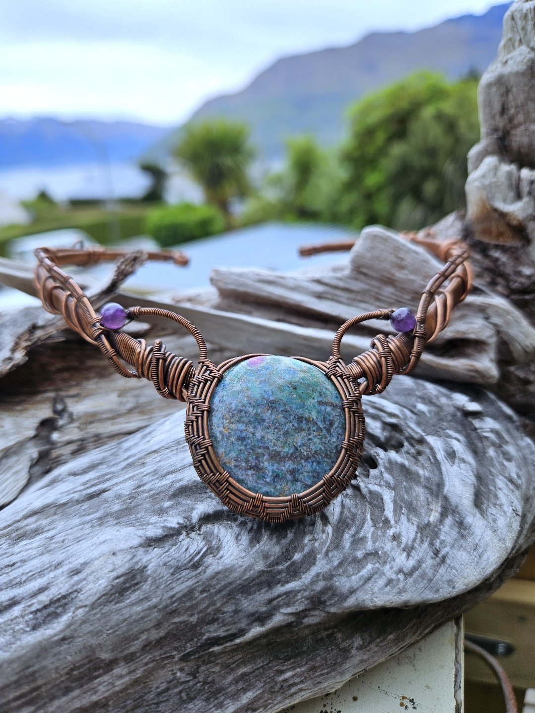 Ruby Fuchsite and Copper Collar