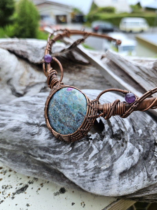 Ruby Fuchsite and Copper Collar