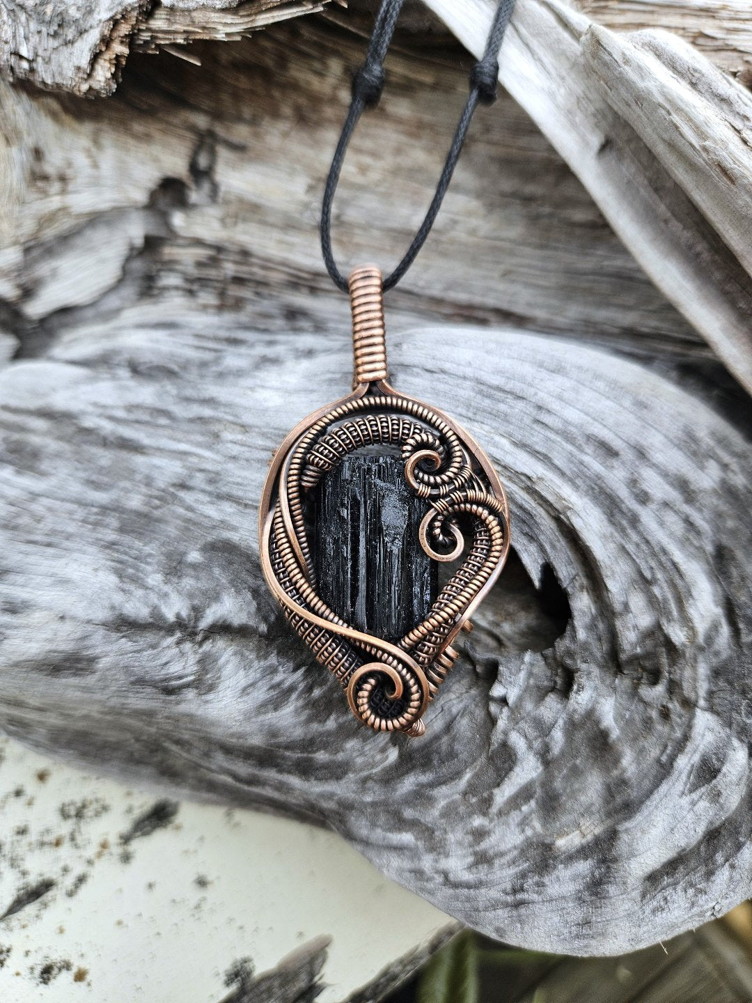 Black Tourmaline & Copper Necklace