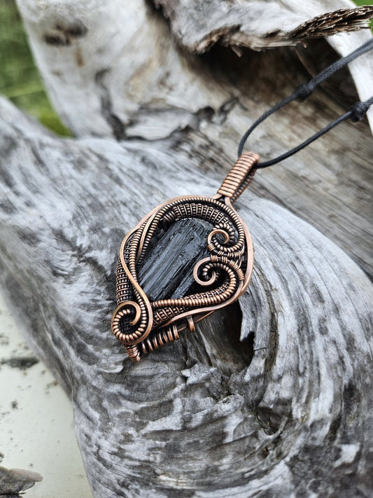 Black Tourmaline & Copper Necklace