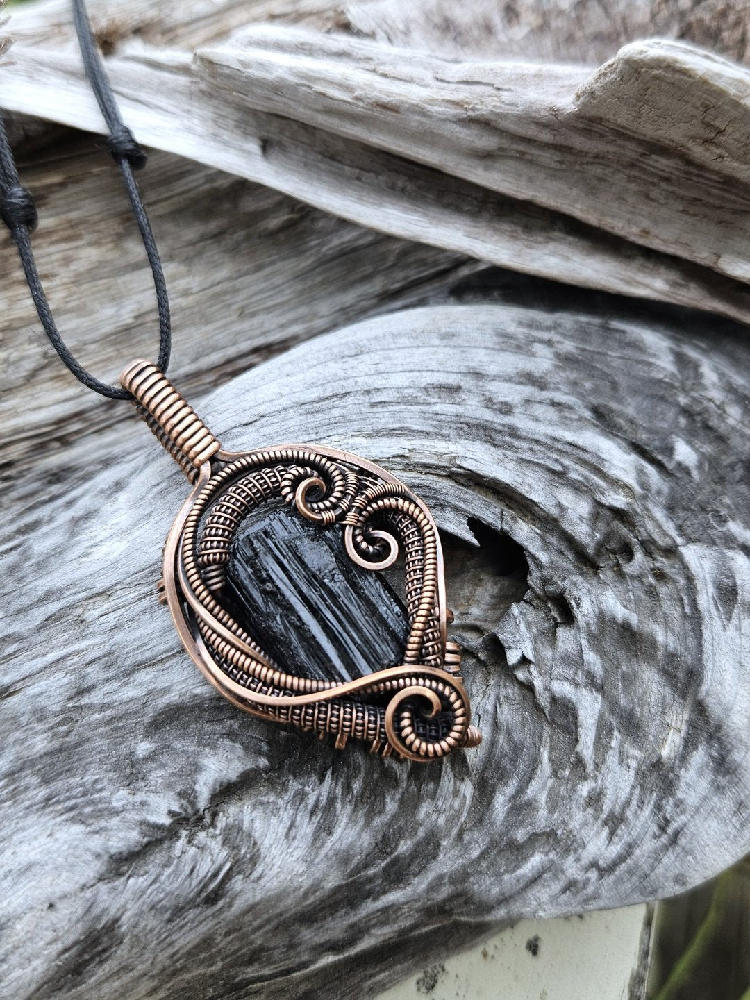 Black Tourmaline & Copper Necklace