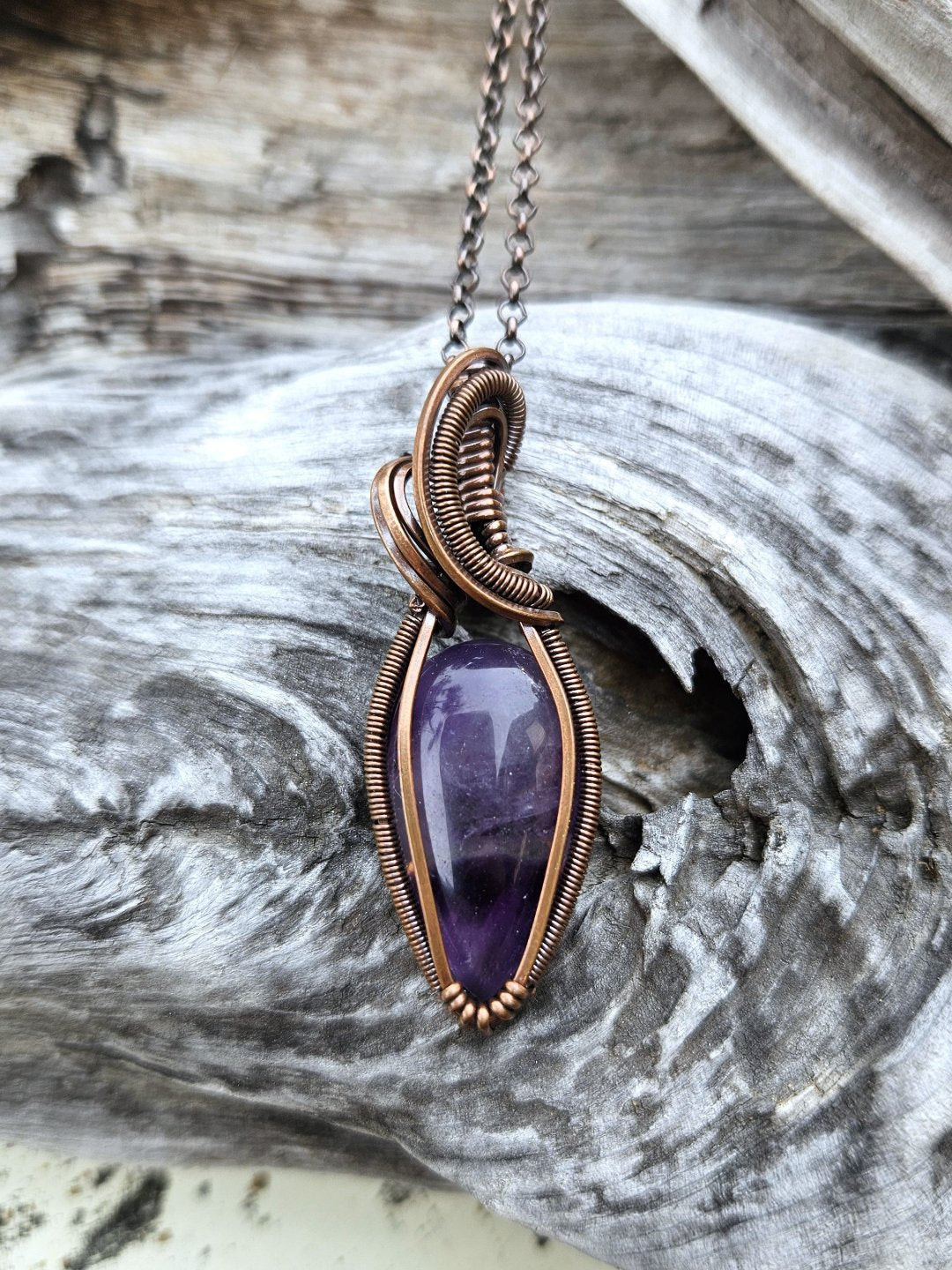 Amethyst and Copper Necklace