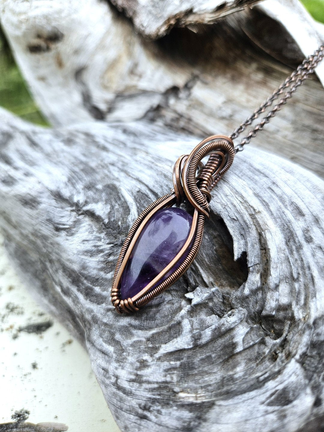 Amethyst and Copper Necklace