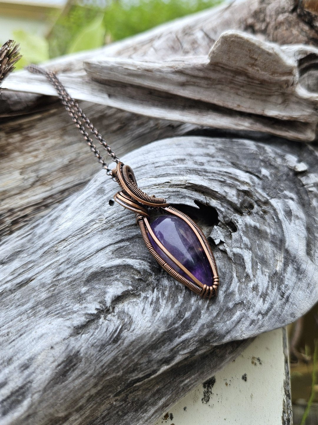 Amethyst and Copper Necklace