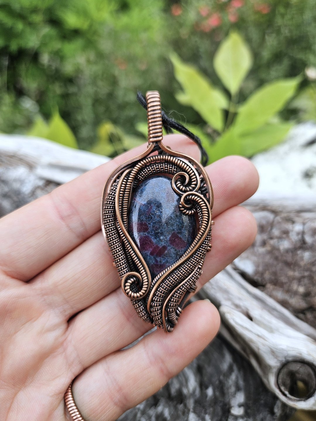 Ruby Kyanite and Copper Necklace