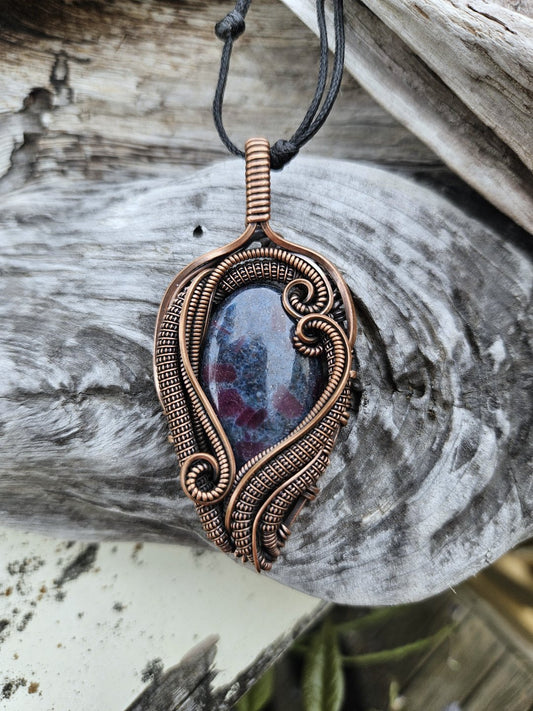 Ruby Kyanite and Copper Necklace