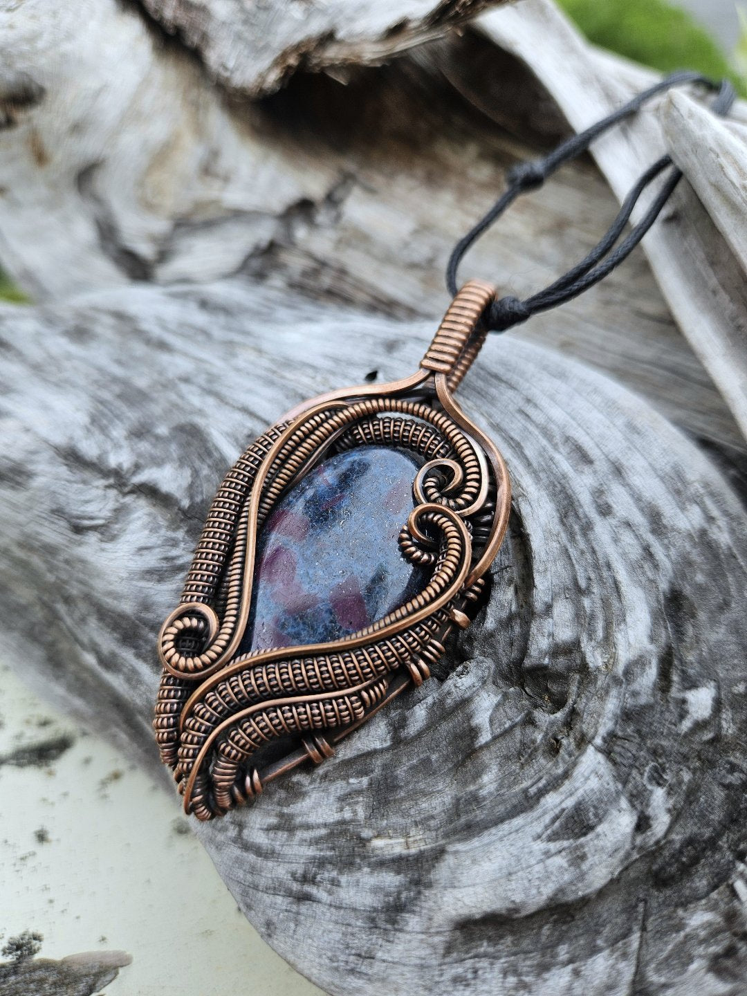 Ruby Kyanite and Copper Necklace